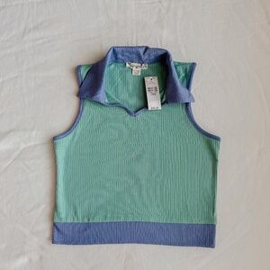 Knit Works Colorblock Tank Retro Girls Medium 14 NWT